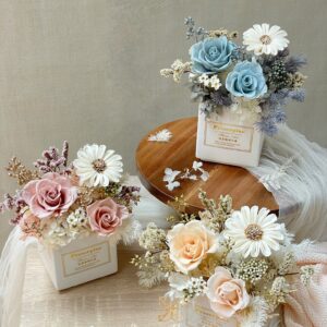 永生花小方盆桌花
