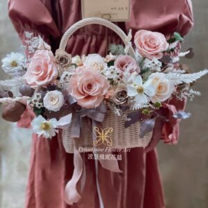 永生花&仿真花韓式祝賀提包花